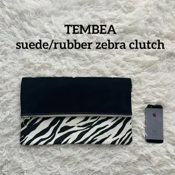 TEMBEA 스웨이드/러버 얼룩말 클러치 백