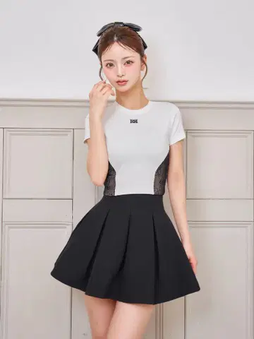 Darich DD 로고 사이드 레이스 티셔츠