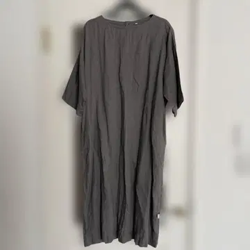 MUJI 그레이 반팔 린넨 롱 원피스 XL