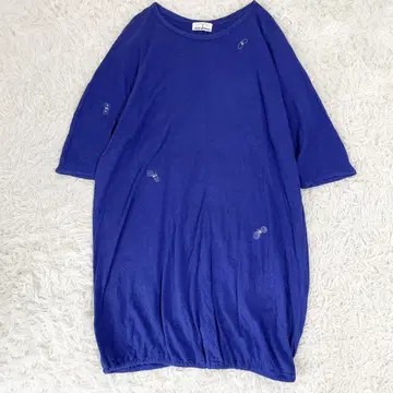 미나 페르호넨 choucho 원피스 코쿤 자수 넉넉한 블루