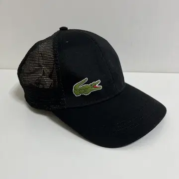 LACOSTE 라코스테 원포인트 자수 로고 메쉬캡 블랙