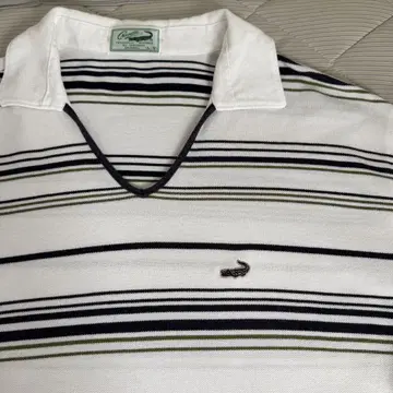 LACOSTE 스트라이프 피케 셔츠 L