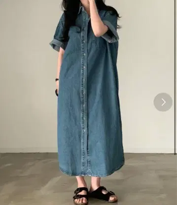 FAVORITE 데님 원피스 다크 블루 프리 사이즈