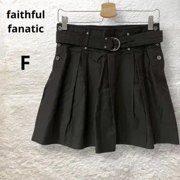 페이스풀 파나틱 플리츠 스커트 벨트 코튼 100% 블랙 F