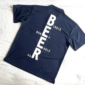 [새상품 미사용품] BEER 골프용 피케 셔츠 네이비