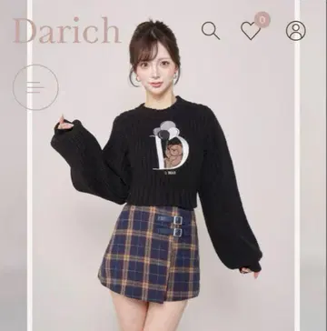 (다리치) 블랙 니트 곰돌이 로고