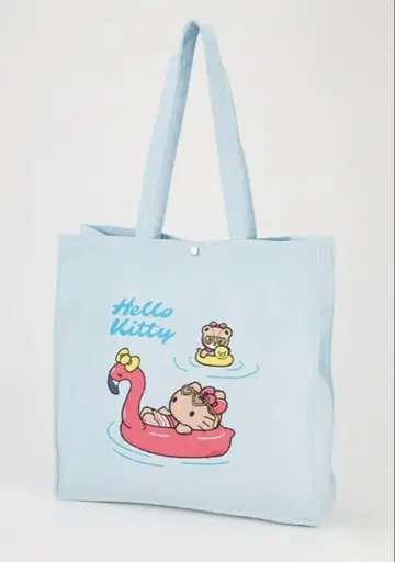 [ 인기 완판템 ] 산리오 헬로키티 토트백 스카이블루