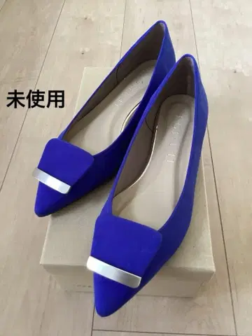 [미사용] 르 타론 포인티드 펌프스 플랫 펌프스 22.5cm 블루