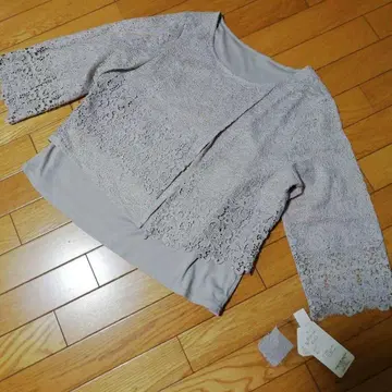 레이스 장식 오픈 프론트 상의