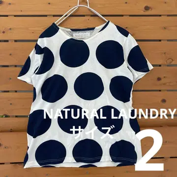 내추럴 런드리 NATURAL LAUNDRY 도트 무늬 티셔츠 사이즈 2
