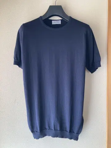 JOHN SMEDLEY 울 코튼 30G 반팔 니트 T 네이비 S