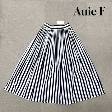 새상품 AuieF 플리츠 스커트 스트라이프 롱 M 사이즈