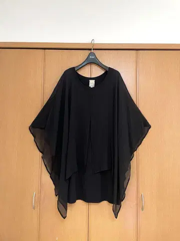 시빌라 실크 케이프 롱 튜닉 블랙 원피스로도 활용 가능