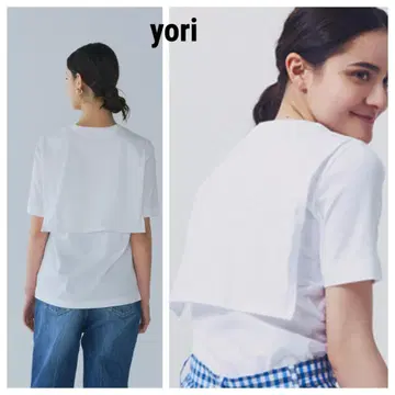 yori 요리 백 세일러 Tee 화이트 티셔츠 컷소우 화이트 M