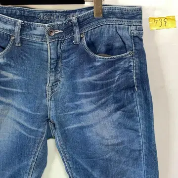 고스타르 지 푸가 데님 청바지 조그진 스트레치 가죽 패치