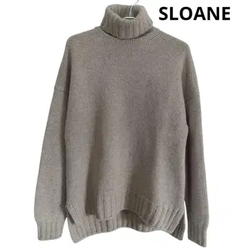 SLOANE 슬론 질롱 라무 캐시미어 터틀넥 모카 베이지