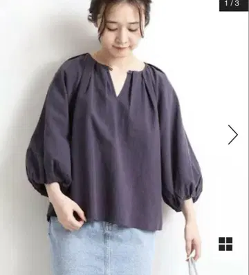 SLOBE IENA 슬로브 이에나 C/L 치리멘 옥스 개더 블라우스