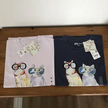 유니클로 UT Paul & Joe 폴앤조 고양이 패턴 티셔츠