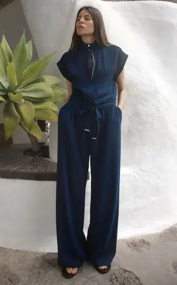 ZARA 점프수트 네이비 올인원 S 사이즈