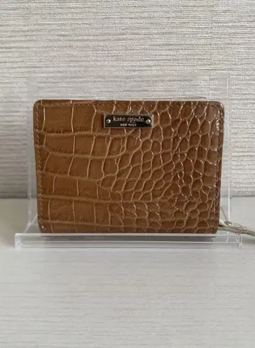 [ kate spade ] 접이식 지갑 크로커다일 패턴 브라운