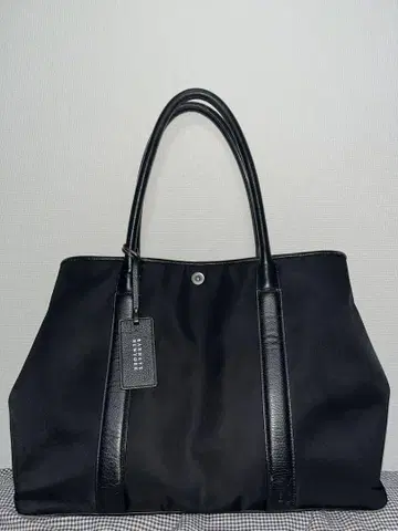 BARNEYS NEWYORK 나일론 x 가죽 토트백 블랙