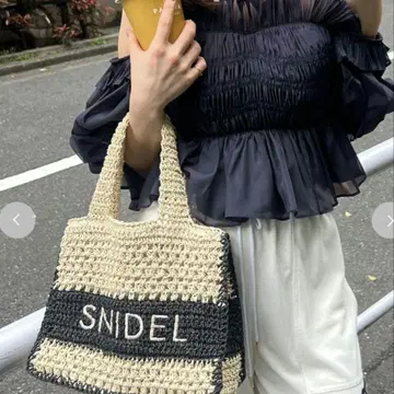 SNIDEL 스나이델 패턴 로고 토트백 IVR