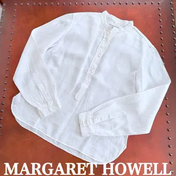 MARGARET HOWELL 린넨 마 100 풀오버 셔츠 화이트