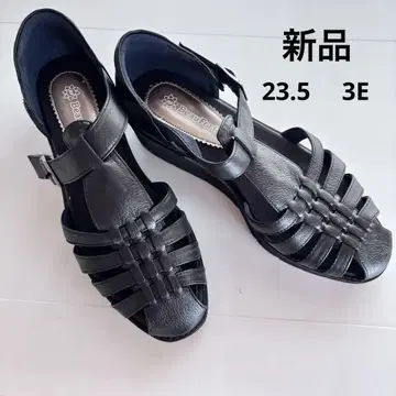 새상품 뷰포트 통굽 글루카 샌들 23.5 블랙 블랙