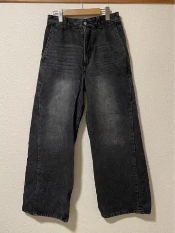 WYM CURVED FLARE DENIM SLACKS