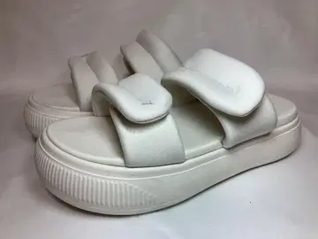 PUMA 마유 퍼피 슬라이드 샌들 화이트 25cm 통굽