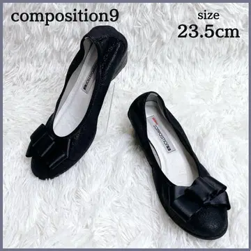 미사용급 컴포지션9 리본 펌프스 23.5cm 웨지솔