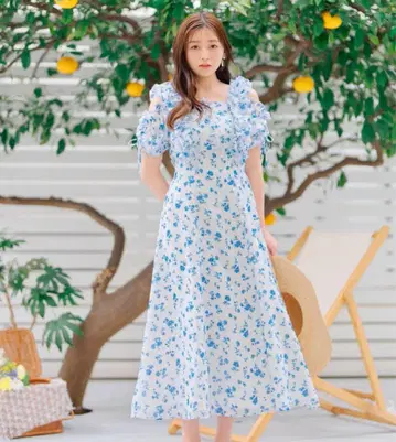 willselection 주이 플라워 프릴 원피스 BLUE