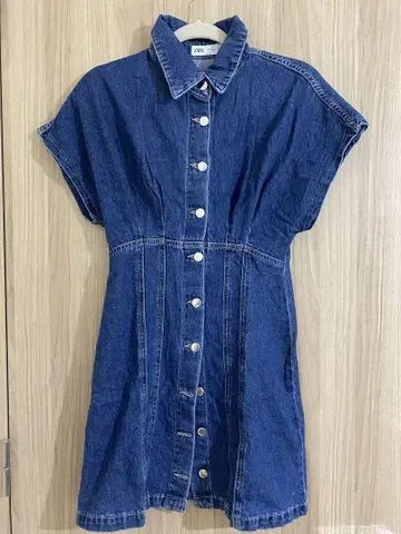 ZARA 데님 미니 원피스 반팔
