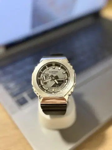 G-SHOCK 아날로그/디지털 시계 실버/블랙