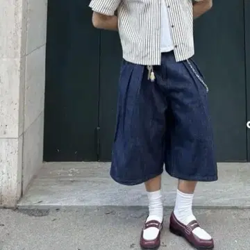 jorts 데님 하프 팬츠 배기 데님 jorts