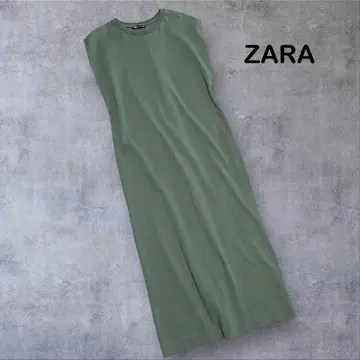 새상품급! ZARA 슬리브리스 티셔츠 원피스 카키