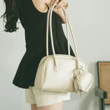 VANNIE U 롱 핸들 미니 파우치 보스턴 백 아이보리
