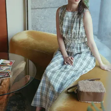 모노톤 체크 원피스