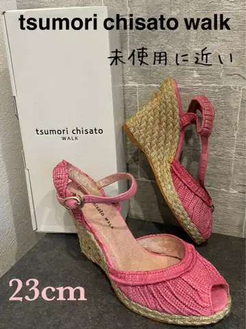 천연 가죽 tsumori chisato walk 샌들 23cm 핑크