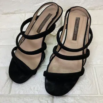 PELLICO SUNNY 클리어 힐 블랙 스트랩 샌들 23~23.5