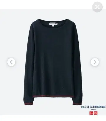 유니클로 INES 프리미엄 린넨 보트넥 스웨터 네이비 XXL