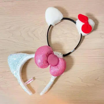 [레어] 산리오 퓨로랜드 한정 헬로키티 머리띠 2개 세트