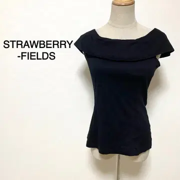 STRAWBERRY-FIELDS 블랙 컬러 슬리브리스 티셔츠