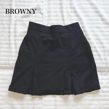 브라우니 플리츠 스커트 플레어 A라인 미니 워셔블 무지