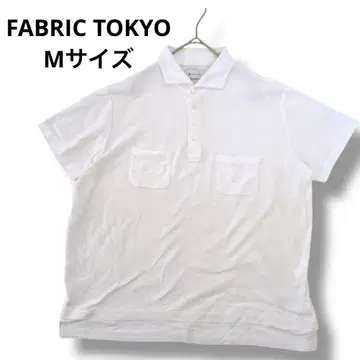 FABRIC TOKYO 화이트 피케 셔츠 남성용 M 사이즈 상당 비즈니스