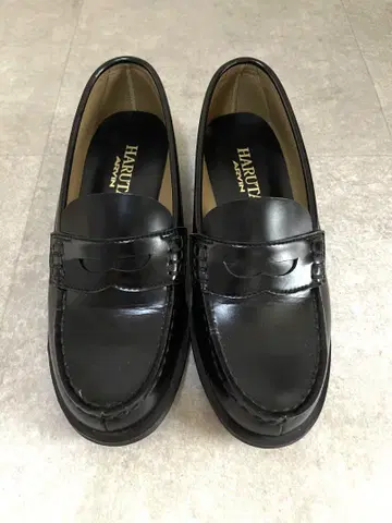 하루타 HARUTA 9064 천연 가죽 유리 가죽 23.5 블랙
