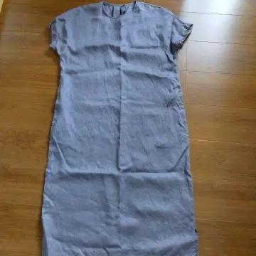유나이티드 애로우즈 그레이 반팔 린넨 셔츠 원피스