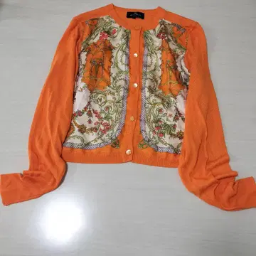 ETRO 실크 라운드넥 가디건 니트 실크