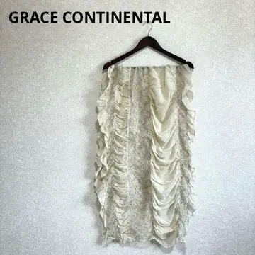 GRACE CONTINENTAL 실크 스톨 레이스 결혼식 베이지 F