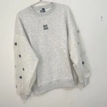 MARY QUANT x PUBLUX 소매 자수 오간자 맨투맨